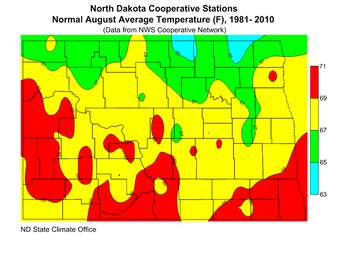 Average Temperature North Dakota State Climate Office NDSU