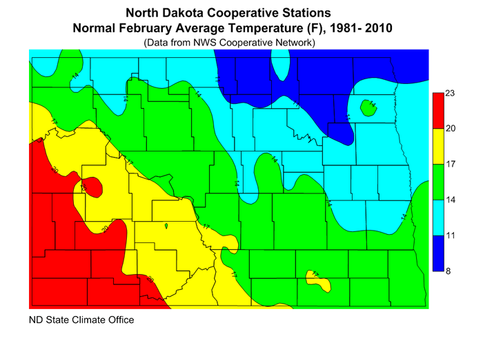 Average Temperature North Dakota State Climate Office NDSU