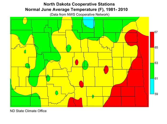 Average Temperature North Dakota State Climate Office NDSU