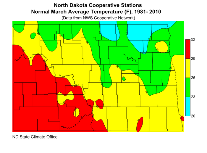 Average Temperature North Dakota State Climate Office NDSU