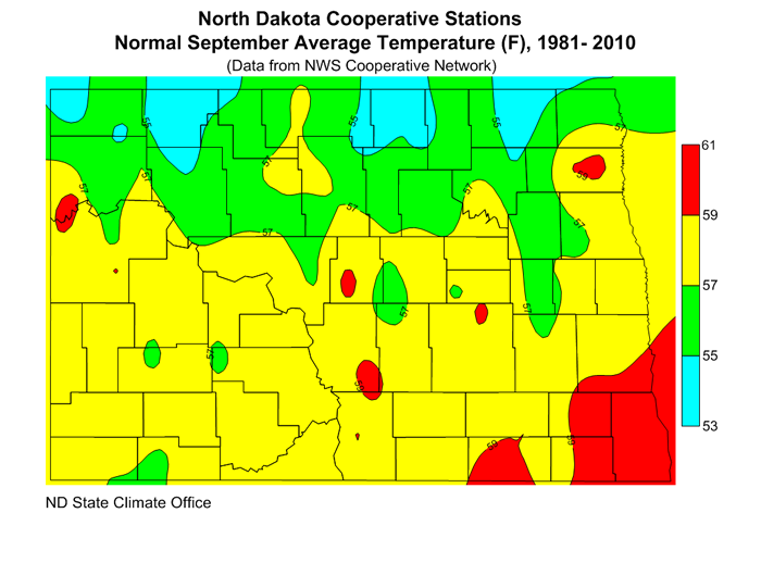 Average Temperature North Dakota State Climate Office NDSU