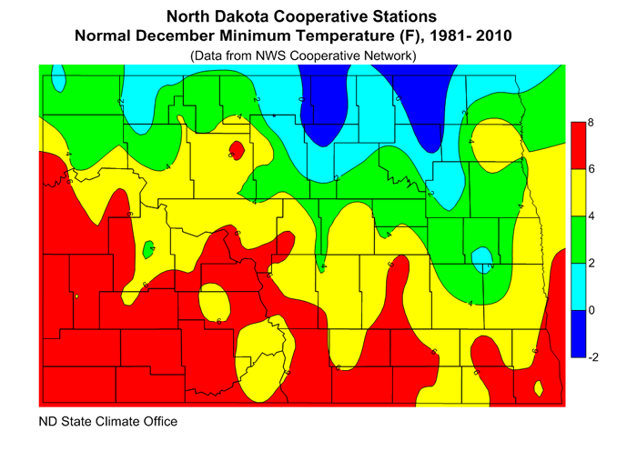 Low Temperature North Dakota State Climate Office NDSU