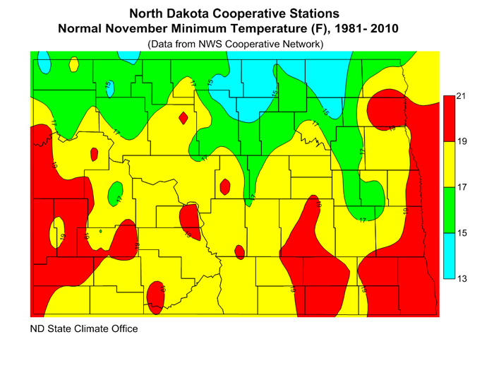 Low Temperature North Dakota State Climate Office NDSU