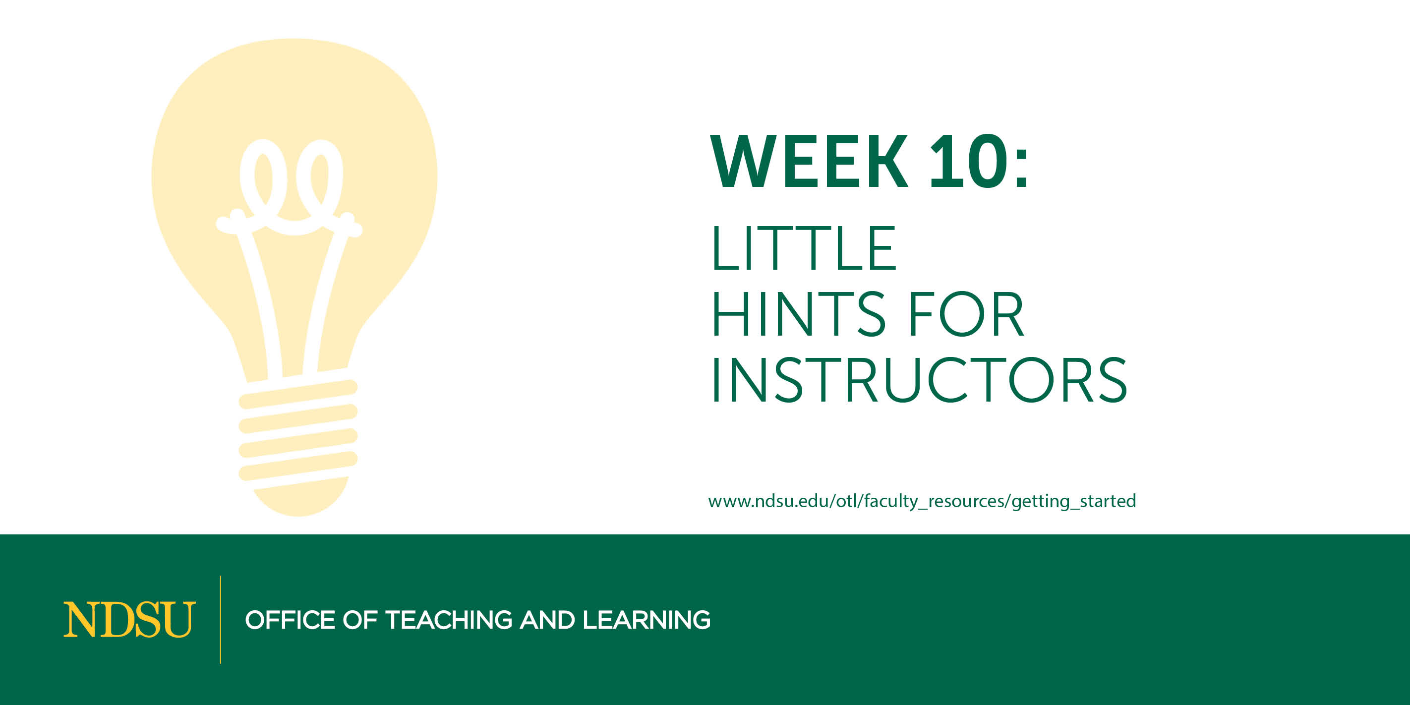 Week 10 Little Hints for Instructors