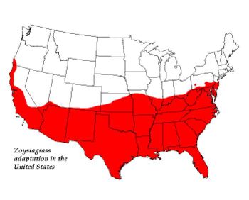 Zoysiagrass USA map