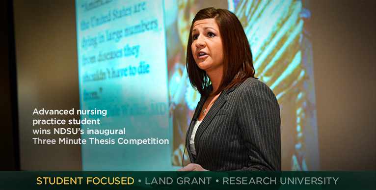 Advanced nursing practice student wins NDSUs inaugural Three Minute Thesis Competition