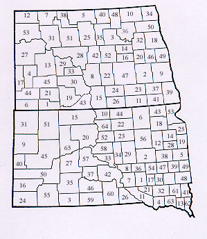 ND/SD County Map