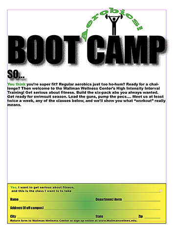Boot camp aerobics flyer