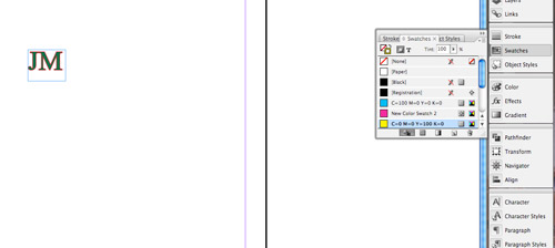 Swatches palette in InDesign.