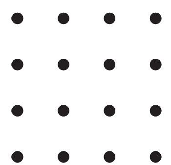 Dots in a square.