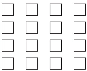 Equal squares.