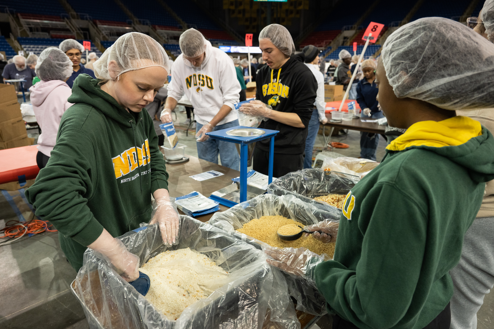 Photo of NDSU students volunteering
