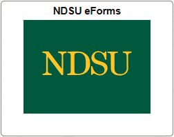 Screenshot of NDSU eForms tile from Campus Connection home screen.