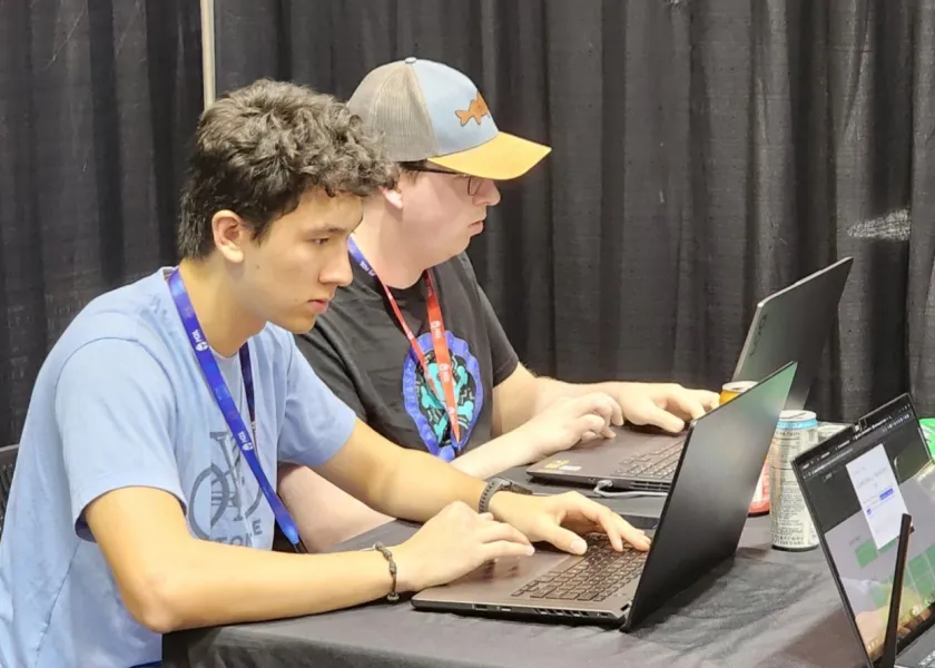 Photo of NDSU students competing in the Cyber Cup
