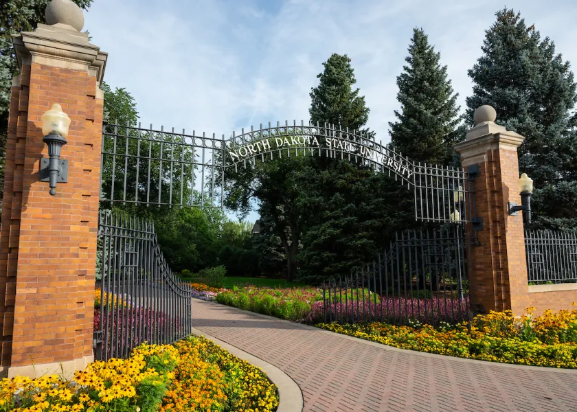 Photo of the NDSU main gates