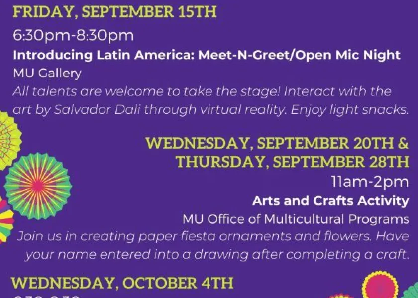 An event flyer for National Hispanic Heritage Month