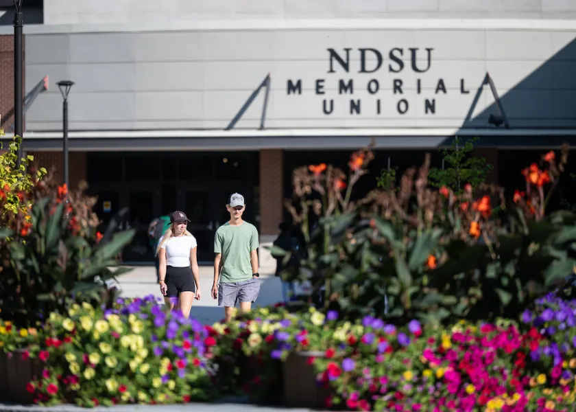 Photo of students walking on campus