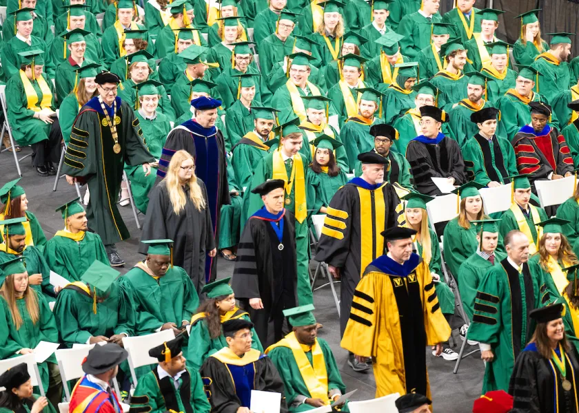 A photo of NDSU students at commencement