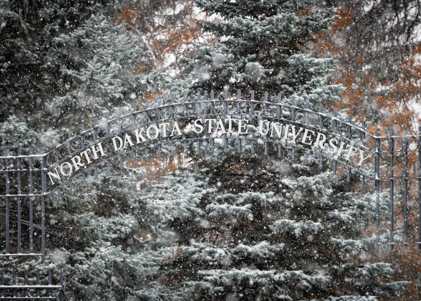 Photo of the NDSU main gate