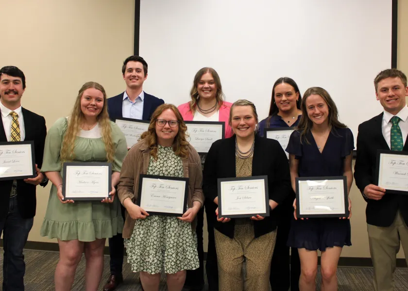 NDSU’s College of Agriculture, Food Systems and Natural Resources has named its Top 10 Seniors and Outstanding Senior for 2023-24