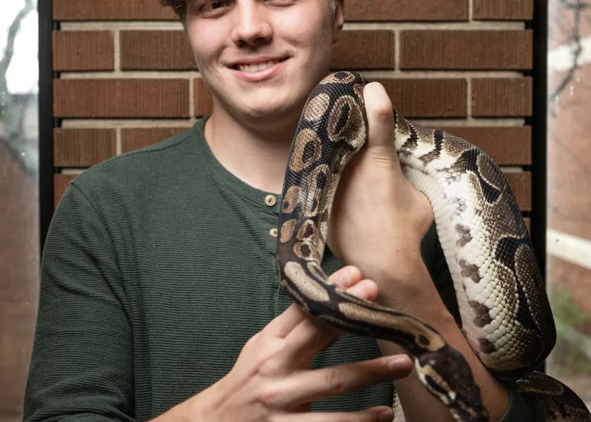 Photo of biological sciences student Charles Vaughn