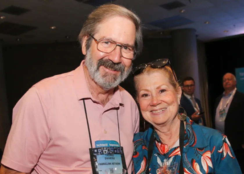 Kathy Swantko, a 1969 NDSU graduate with a bachelor’s degree in textiles and clothing, and her husband Tom.