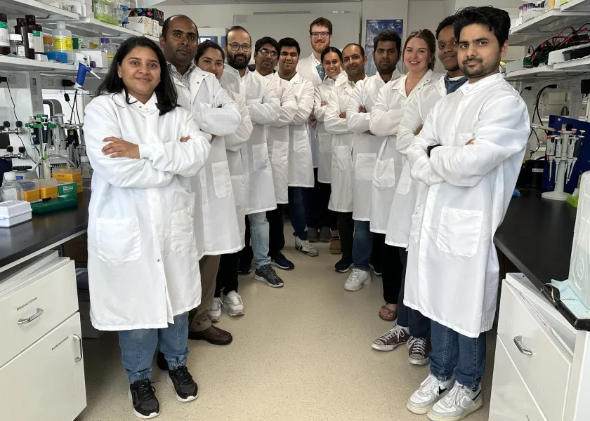 Sathish Venkatachalem, NDSU associate professor of pharmaceutical sciences, and his research team