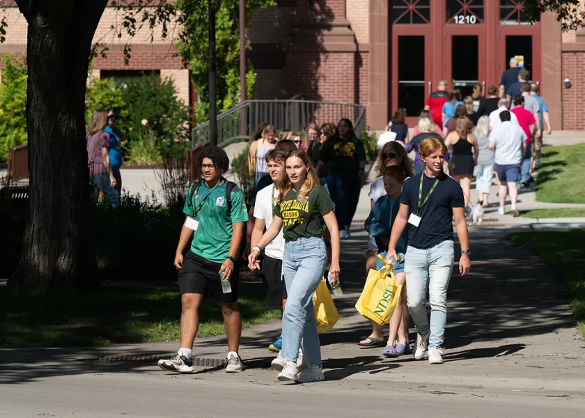 people visiting campus