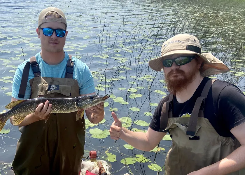 intern Jacob Stahl with the Minnesota Department of Natural Resource's Fisheries Index of Biological Integrity program