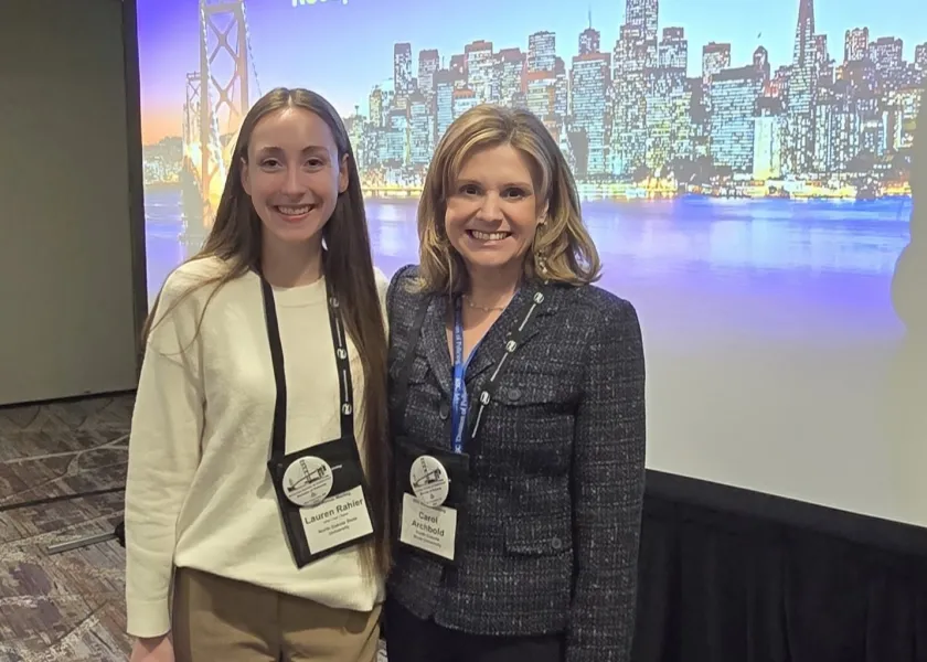 Lauren Rahier, an NDSU student double majoring in criminal justice and psychology, and Carol A. Archbold, Challey Institute for Global Innovation & Growth Faculty Fellow, Walter & Verna Gehrts Endowed Professor, in the Department of Criminal Justice