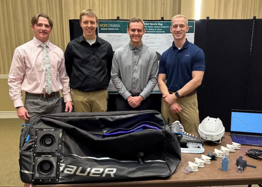 the engineering team who created a system to ventilate smelly gym bags