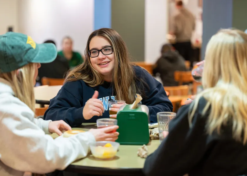 Students dining at NDSU