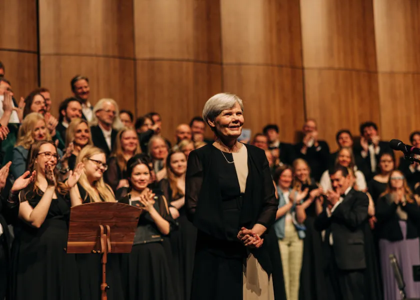 NDSU Professor Emeritus Jo Ann Miller at a performance