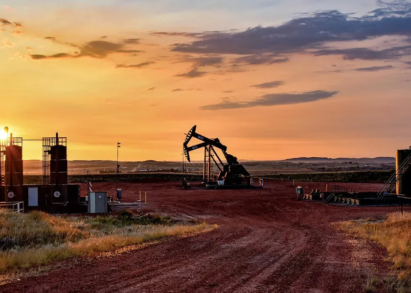 an oil derrick in western North Dakota