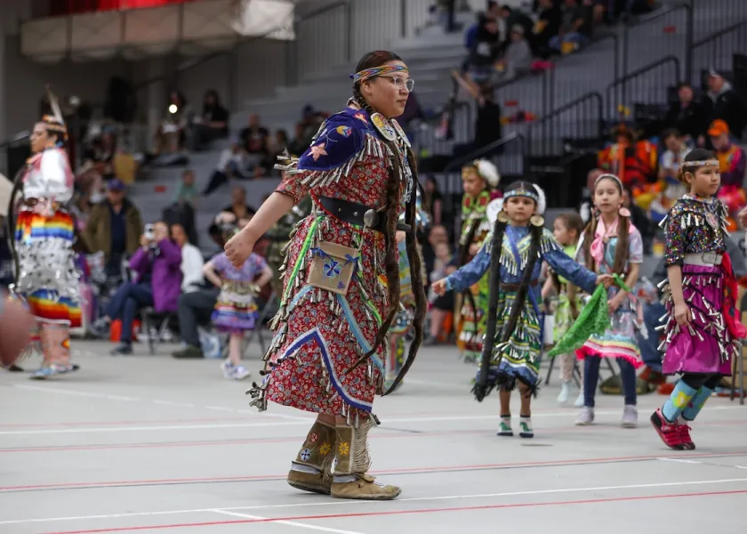 native american dancer at Woodlands and High Plains Powwow 