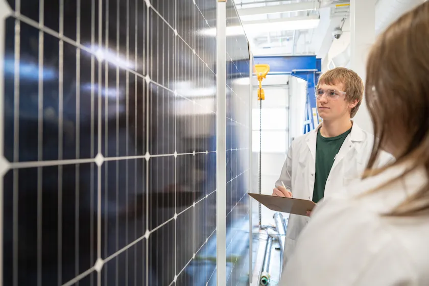 Engineering students getting hands-on experience