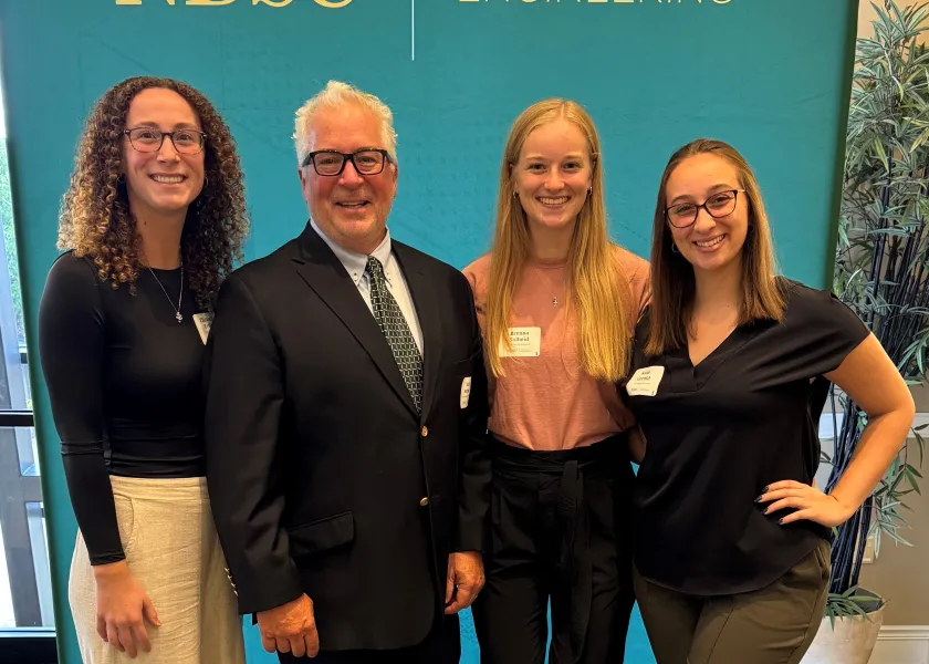 students meet with scholarship donor