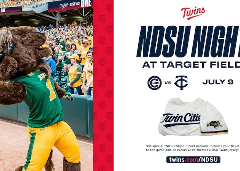 A graphic for NDSU Night at Target Field featuring Thundar