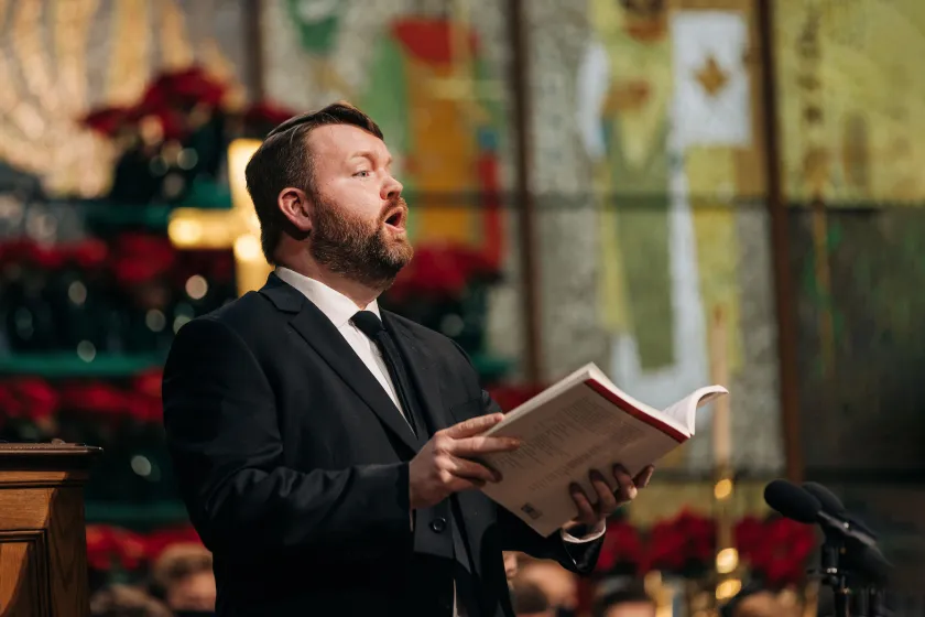 NDSU vocal student singing during Messiah performance