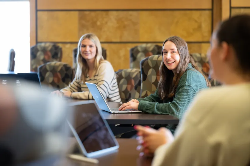 students having a discussion during class
