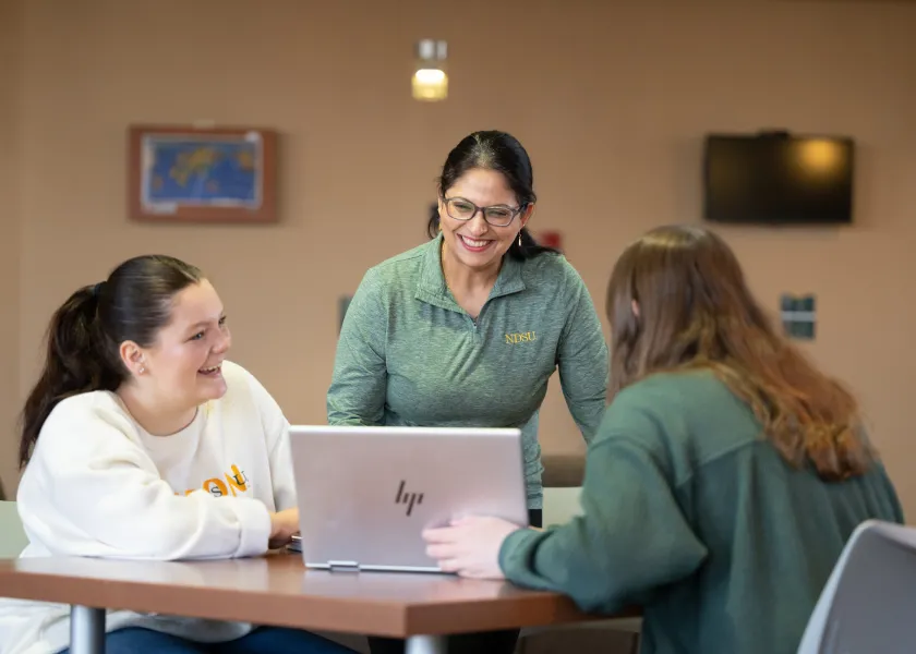 Faculty helping students