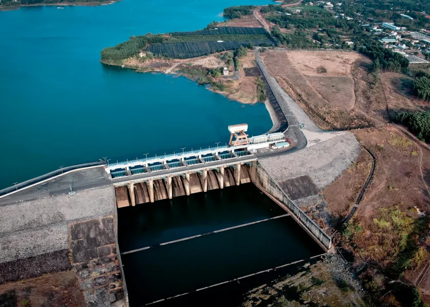 dam and reservoir area