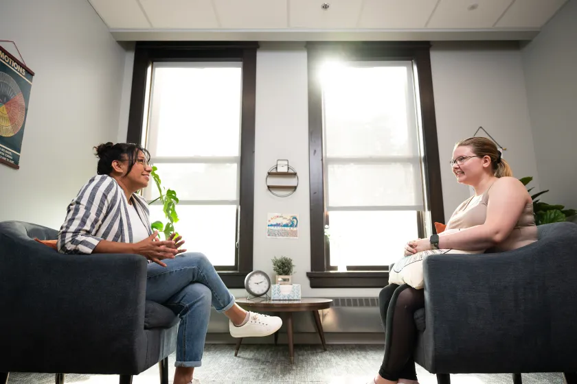 students role playing a counseling session