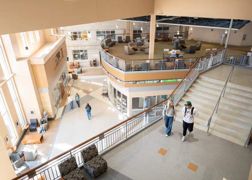 Students walking through Barry Hall