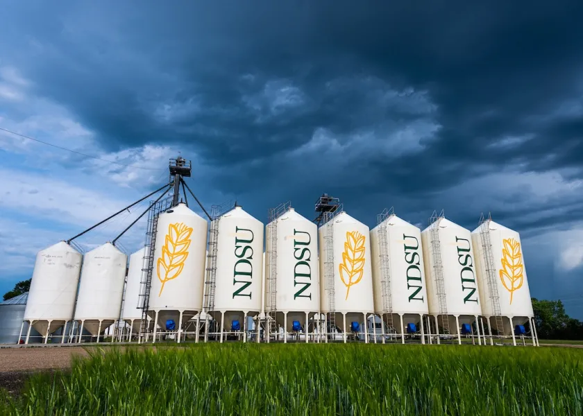NDSU branded silos.