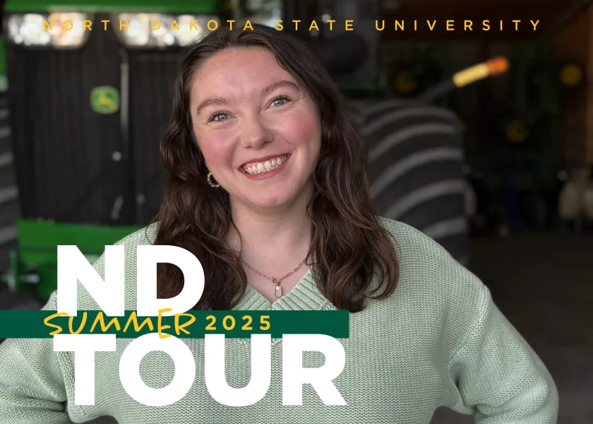 Billie Lentz smiles as she gets ready for her part in the ND tour