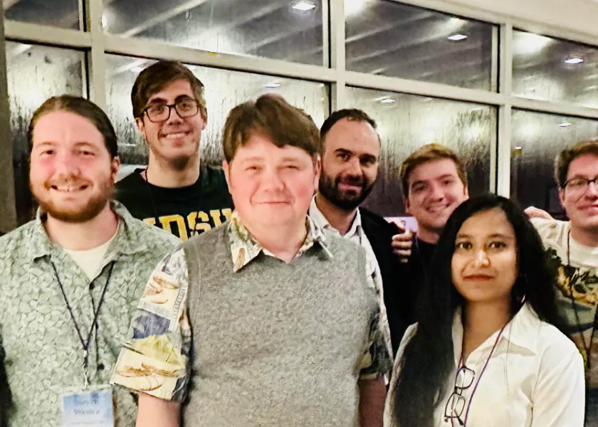 NDSU physics professor Dmitri Kilin and his students 