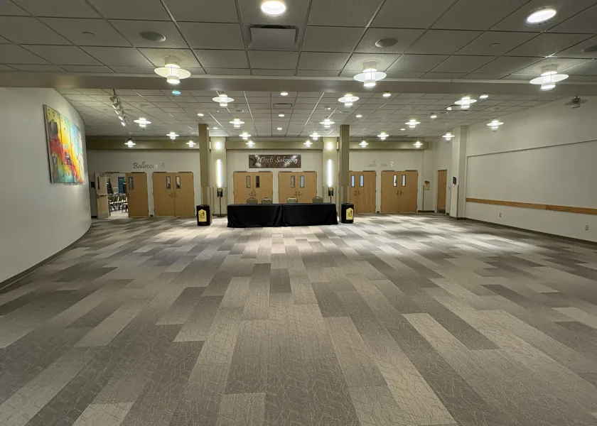 Legacy Lounge setup with registration tables