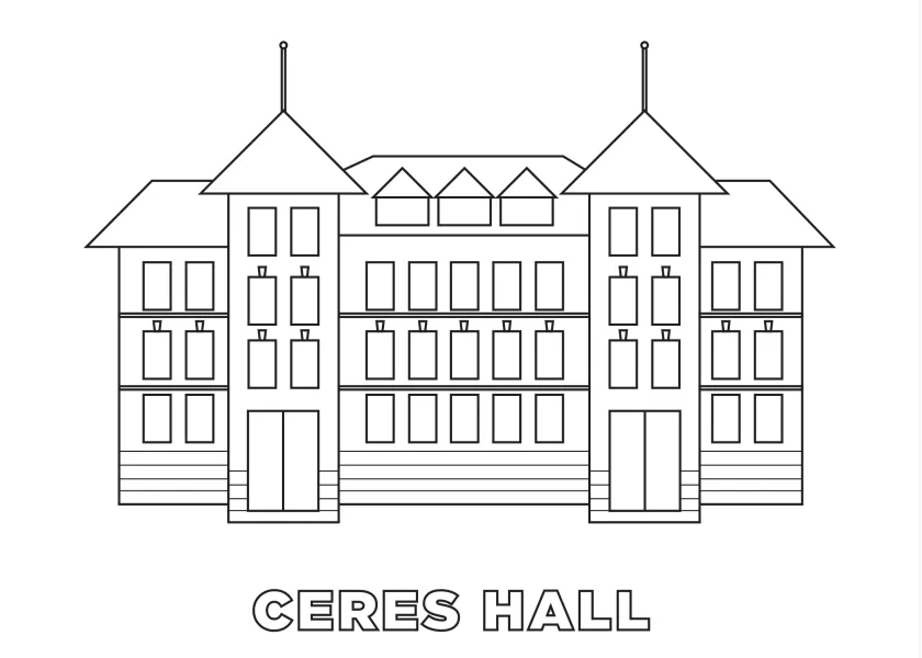 Ceres Hall coloring sheet preview