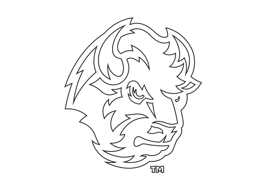 Bison athletic head coloring sheet preview